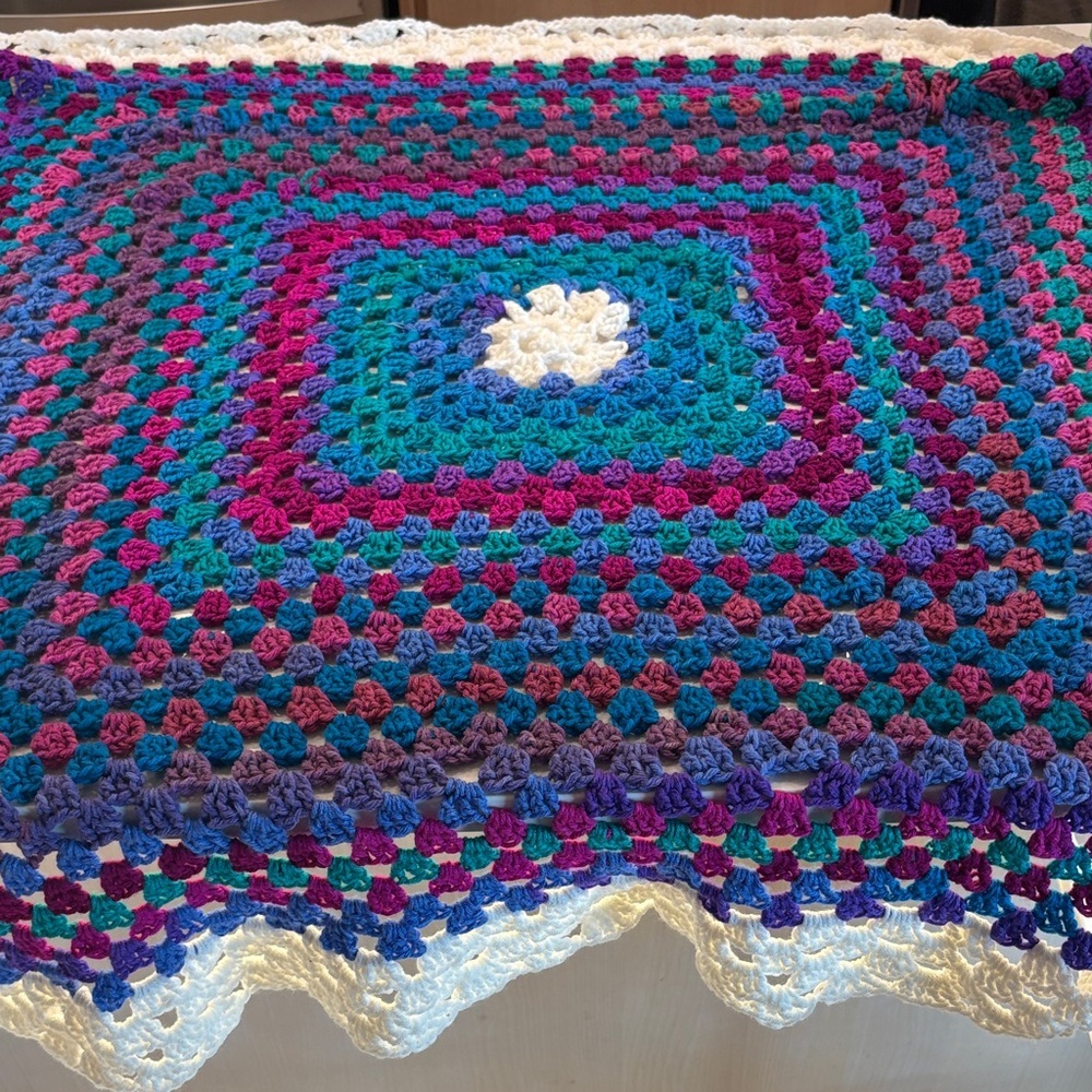 Multicolor Crochet Blanket - Picture 1 of 2